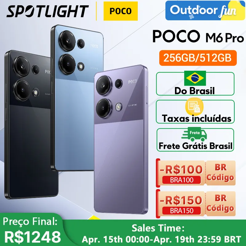 Smartphone Poco M6 Pro Verso Global Helio G99 Cmera Tripla Ultra Amoled 256gb